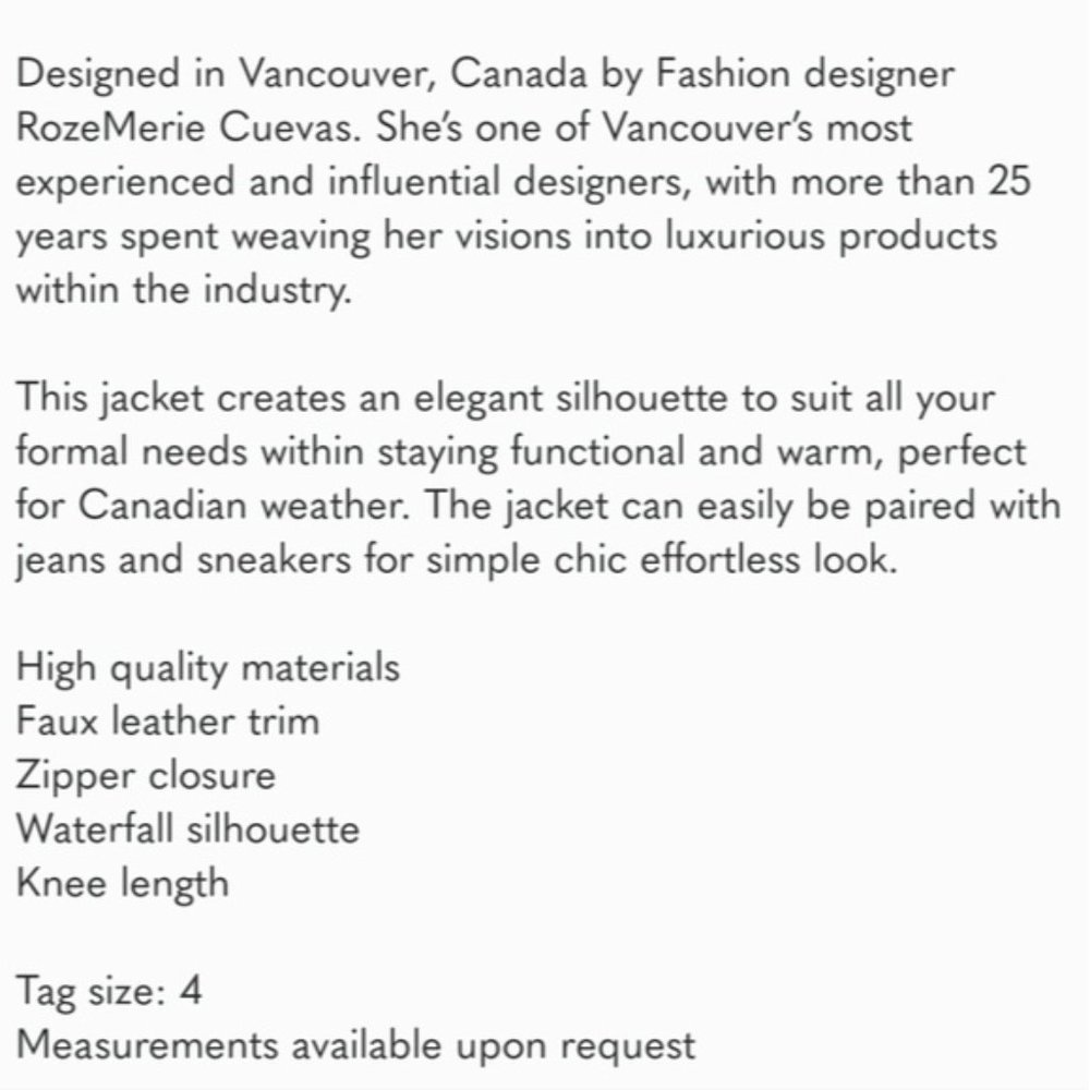 Jacqueline Conoir Beige Watefall Jacket - Picture 8 of 8